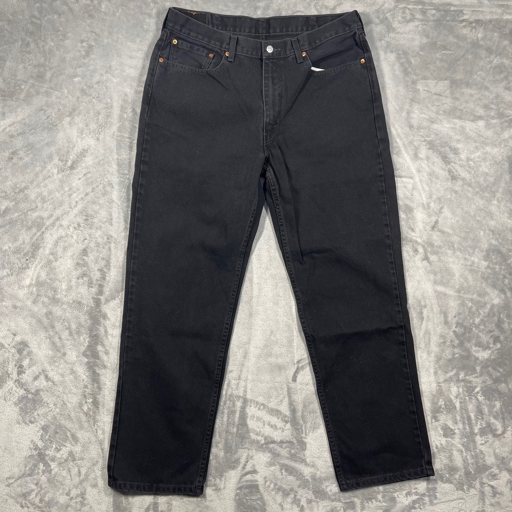 Levi's 550 Men's Black Jeans Relaxed Fit 38(36) 34(32) Zipper Fly Denim